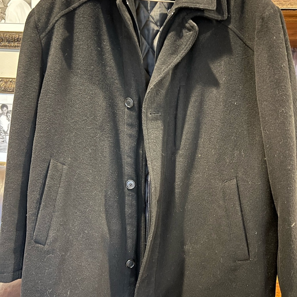 Men's Black Wool Coat